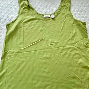Chico’s Chartreuse nylon tank top ~ never worn